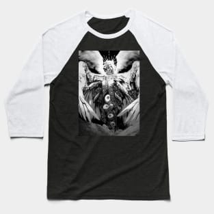 Creepy manga biblical angel Scary Eyes Horror Halloween Baseball T-Shirt